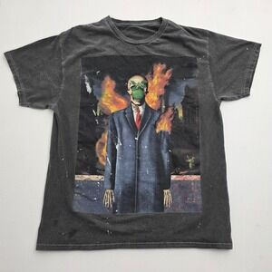 PacSun Alpha Son of Man Graphic Tee Distressed Acid Black Paint Splatter Mens M